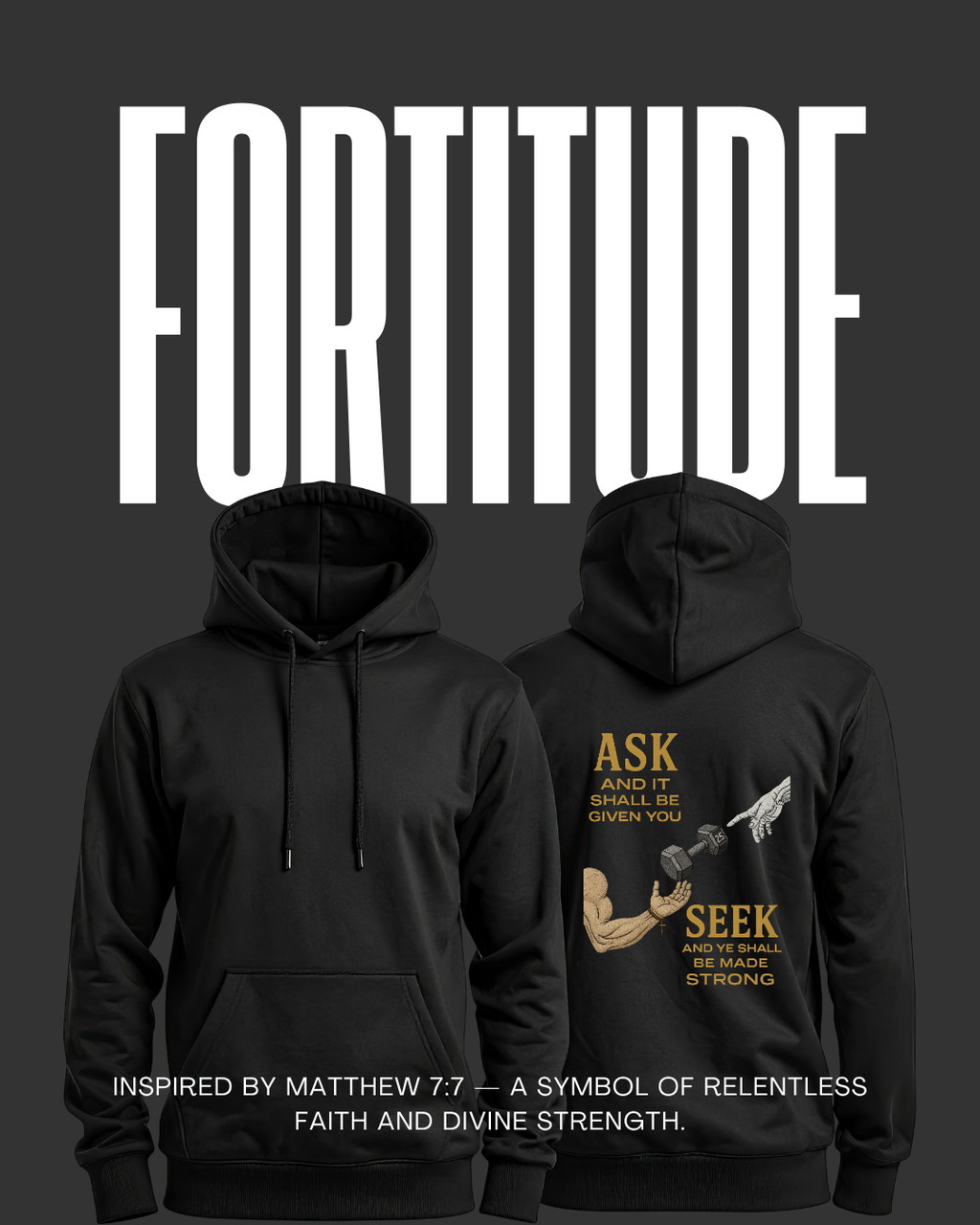 Faith Reborn “Seek Strength” Hoodie – Matthew 7:7 Edition